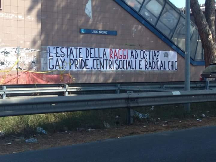 LAZIO PRIDE:  STRISCIONE OFFENSIVO AD OSTIA